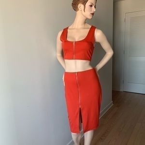 Seduction Orange Skirt Set